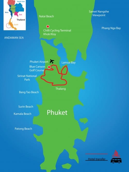 Phuket Explorer Day Cycling Tour MAP